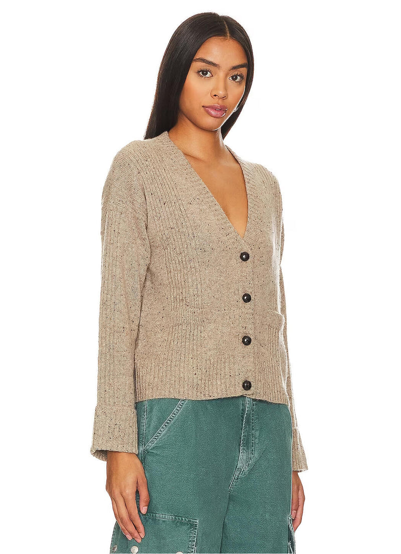 Autumn Cashmere Boxy Cuffed V Neck Cardigan