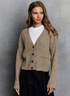 Autumn Cashmere Boxy Cuffed V Neck Cardigan