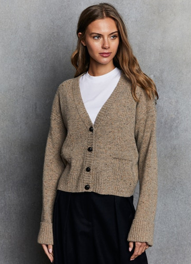 Autumn Cashmere Boxy Cuffed V Neck Cardigan