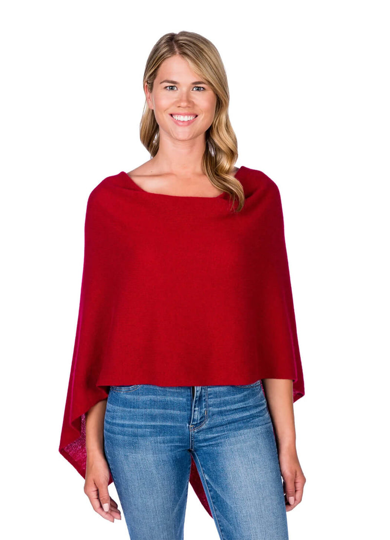 Alashan Cashmere Poncho Red Velvet