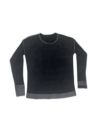 Autumn Cashmere Reversible Inked Distressed Crewneck