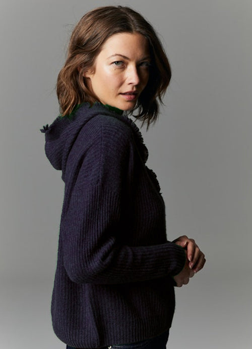 Autumn Cashmere Boxy Shaker Fringe Hoodie