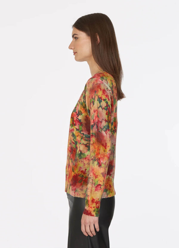 Autumn Cashmere Floral Distressed Crewneck