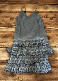 A Rare Bird Distressed Ruffle Slip Dress