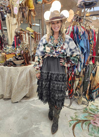 A Rare Bird Distressed Ruffle Slip Dress
