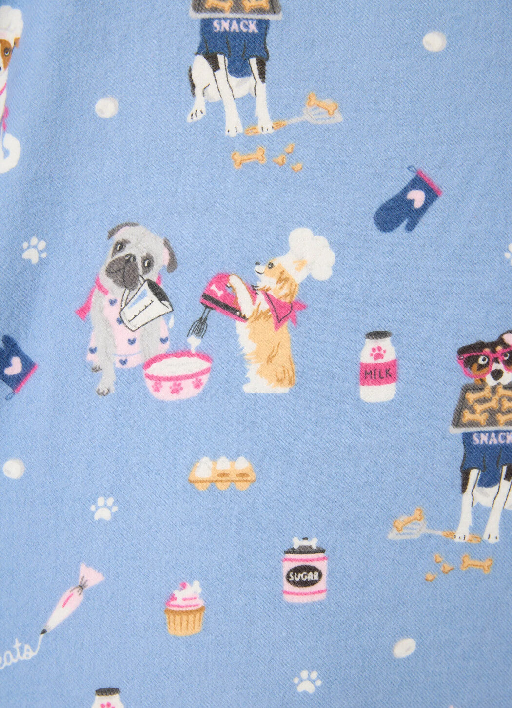 PJ Salvage Baked Woof Love Dog Print Flannel 3 Piece Set