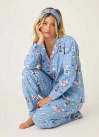 PJ Salvage Baked Woof Love Dog Print Flannel 3 Piece Set