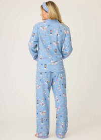 PJ Salvage Baked Woof Love Dog Print Flannel 3 Piece Set