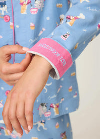 PJ Salvage Baked Woof Love Dog Print Flannel 3 Piece Set