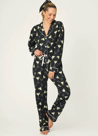 PJ Salvage Merrier With A Martini 3 Piece Flannel PJ Set