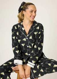 PJ Salvage Merrier With A Martini 3 Piece Flannel PJ Set