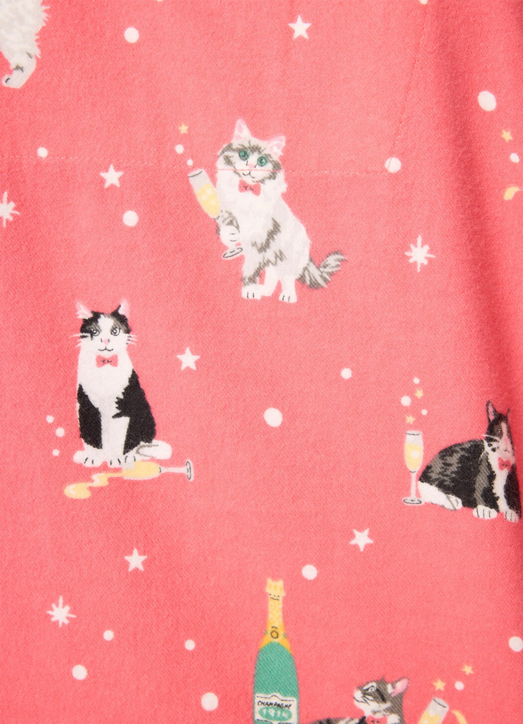 PJ Salvage Cat Print "Lets Get Fizzical" Flannel Pajamas