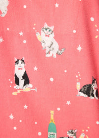 PJ Salvage Cat Print "Lets Get Fizzical" Flannel Pajamas
