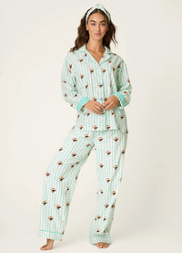 PJ Salvage 3-Piece Flannel PJ Set - Espresso