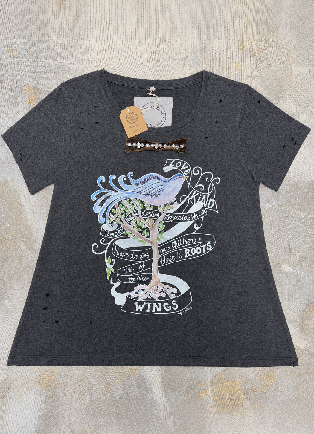 A Rare Bird - Roots and Wings Distressed Shirt