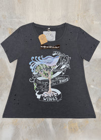 A Rare Bird - Roots and Wings Distressed Shirt