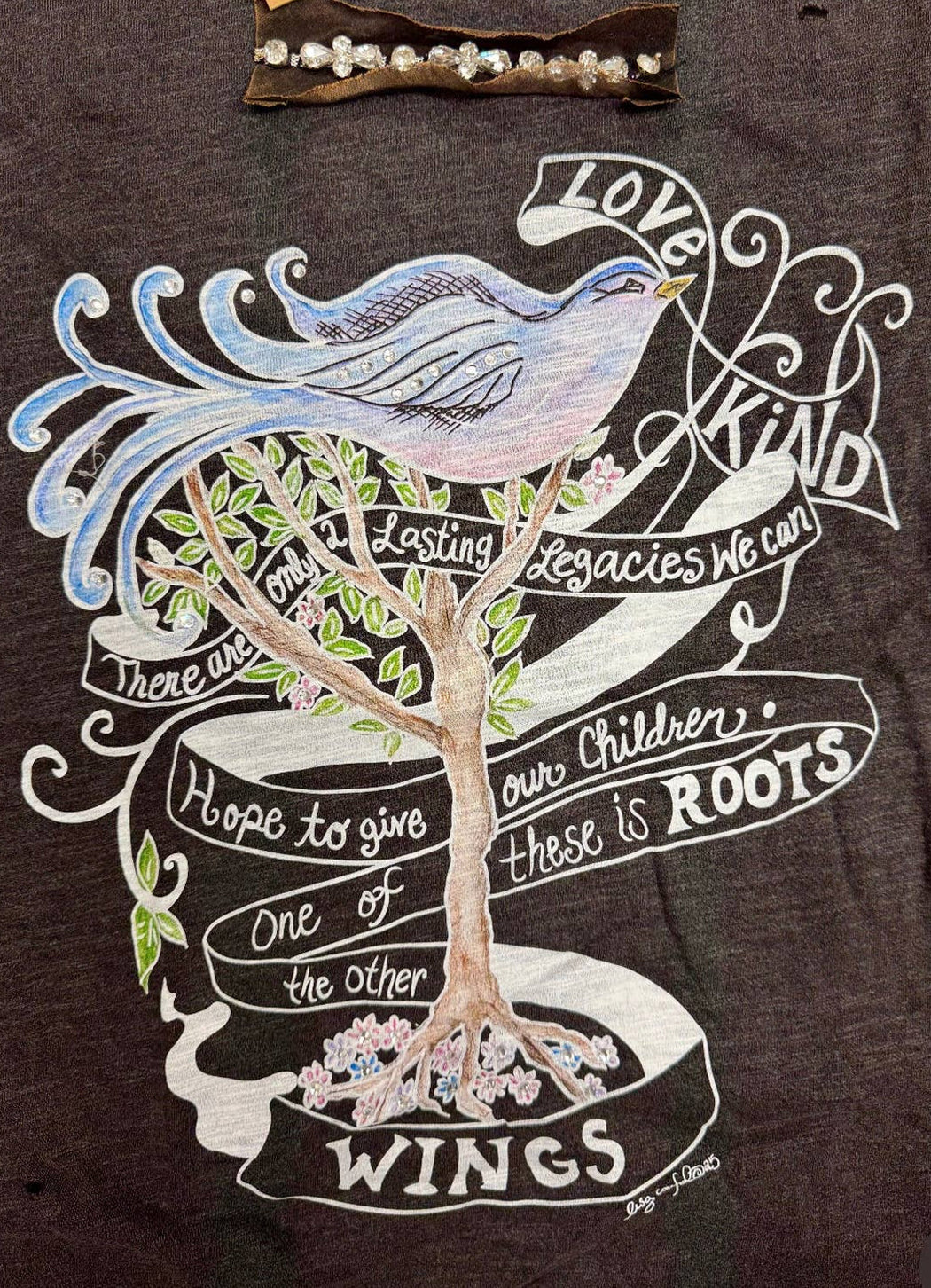 A Rare Bird - Roots and Wings Distressed Shirt
