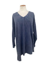 Krista Larson Solid V Neck T Shirt Long Sleeve