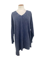 Krista Larson Solid V Neck T Shirt Long Sleeve