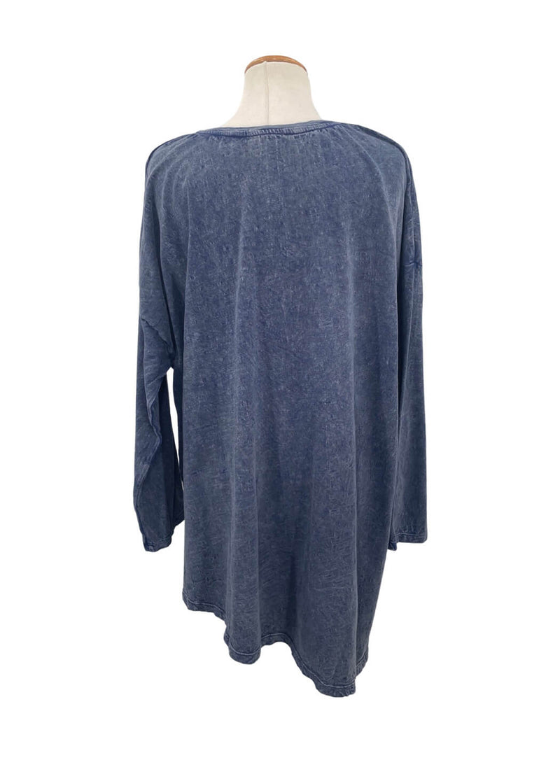 Krista Larson Solid V Neck T Shirt Long Sleeve