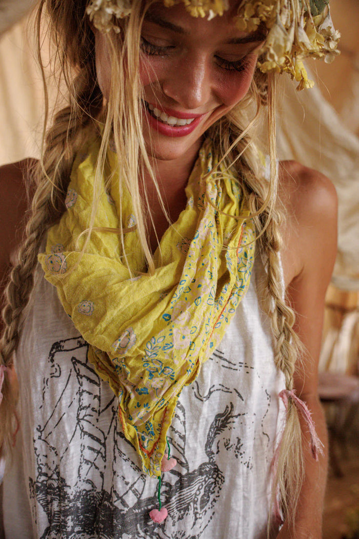 Magnolia Pearl MP Floral Tassel Scarf