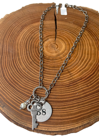 Belle Via Jewelry Vintage Tool Tag Cluster Necklace