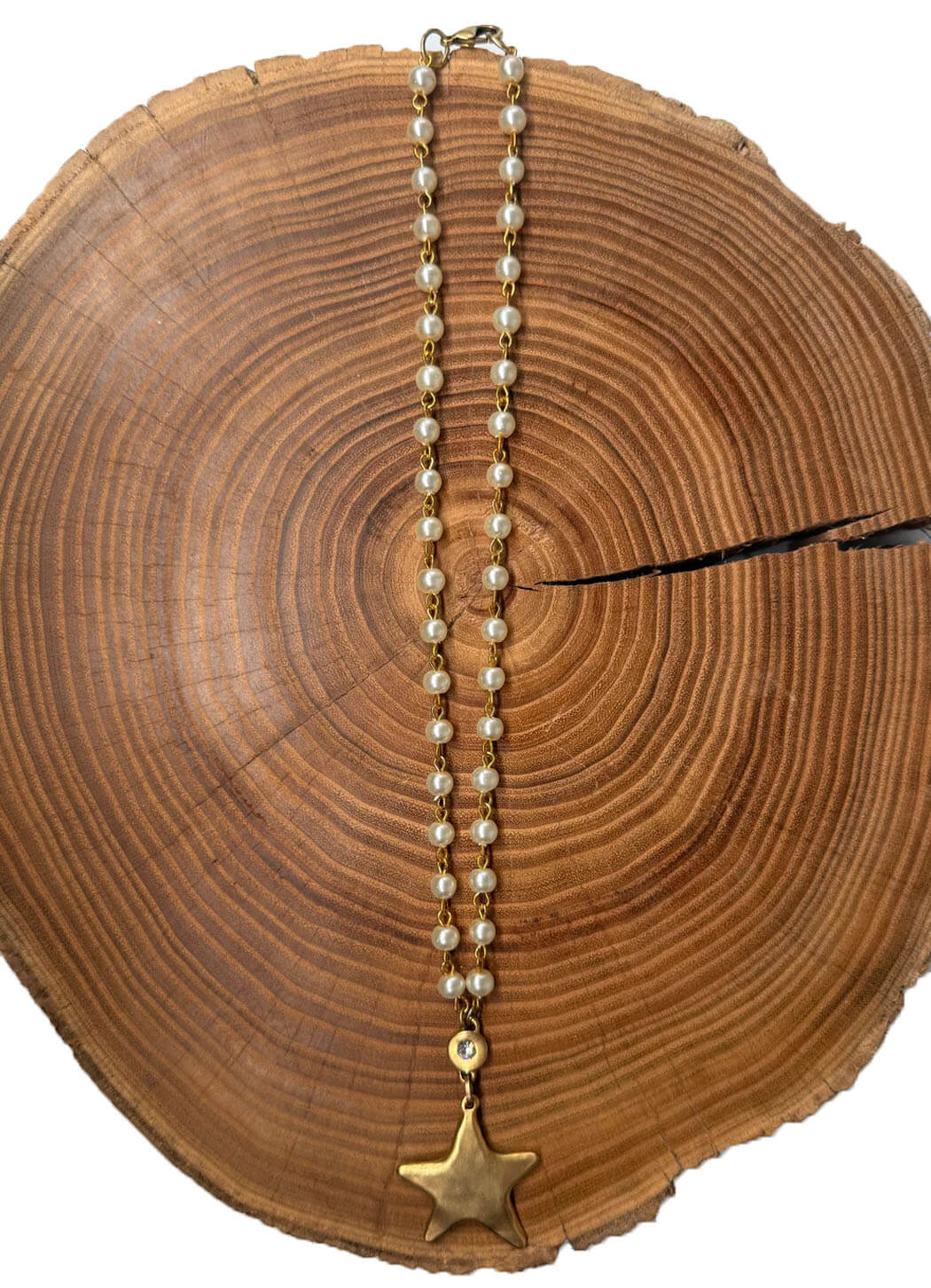 Belle Via Jewelry Medium Star Pearl Necklace
