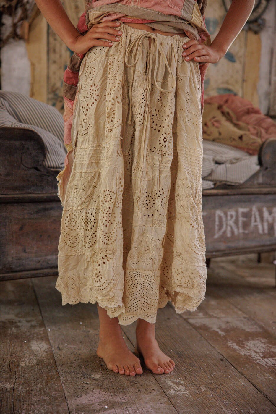 Magnolia Pearl Eyelet Patchwork Pissarro Skirt