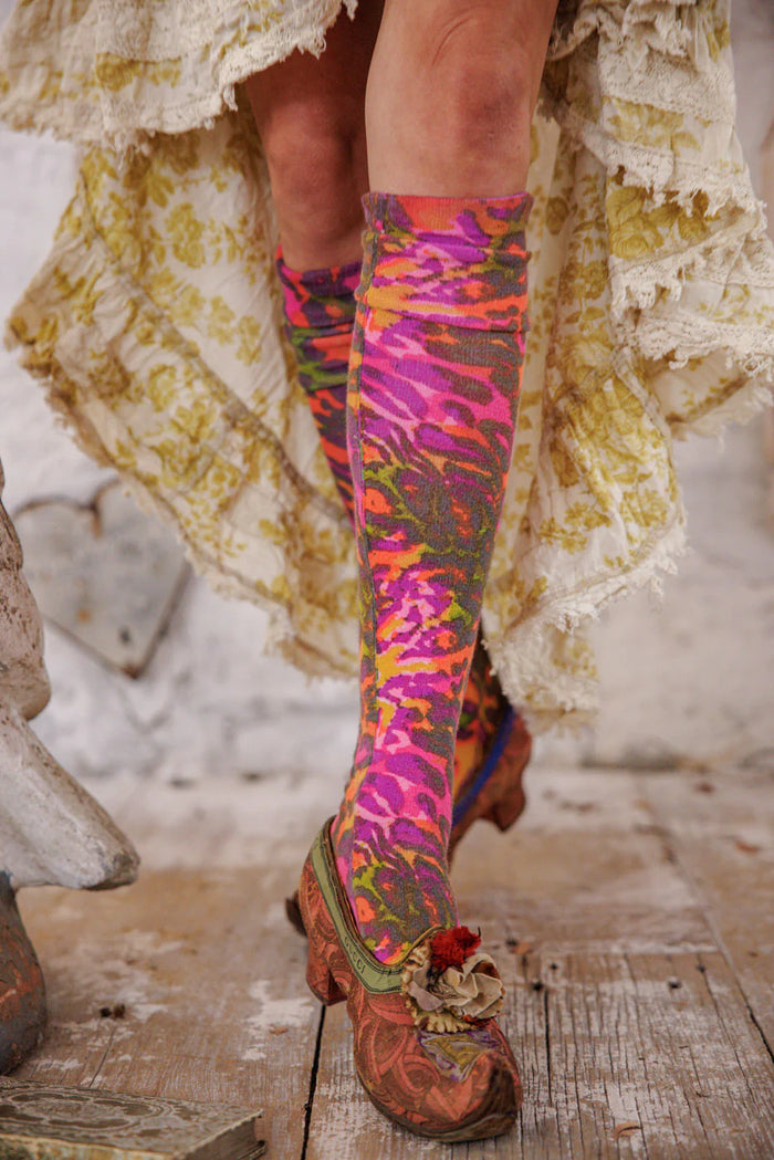 Magnolia Pearl Neon Leopard OTK Socks