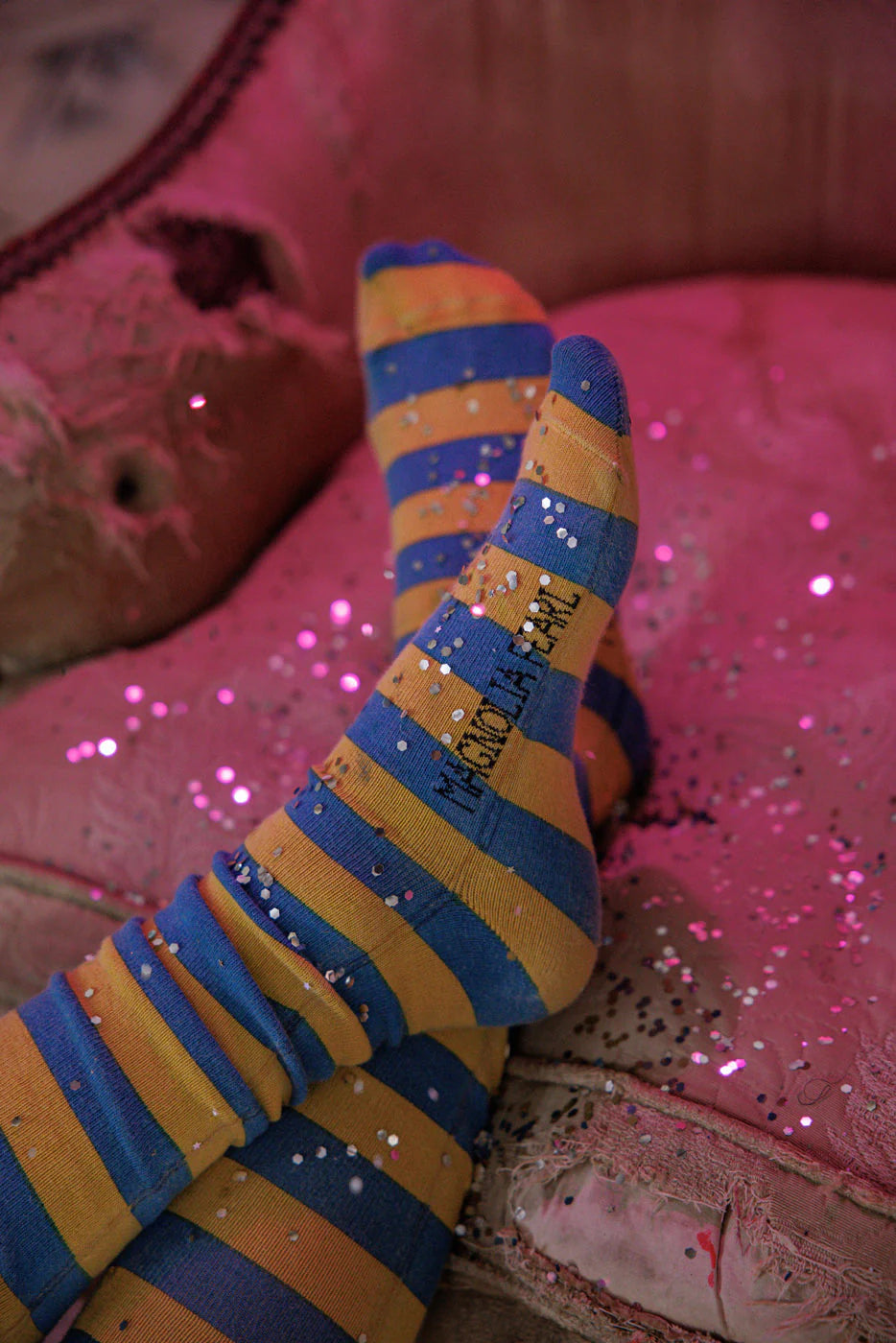 Magnolia Pearl Stripe OTK Socks