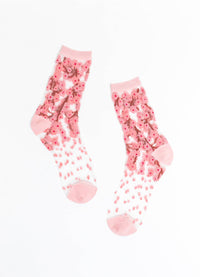 Sock Candy Cherry Blossom Sheer Crew Sock