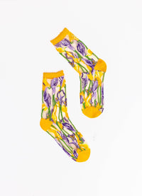 Sock Candy Calla Lily Ruffle Sheer Crew Sock
