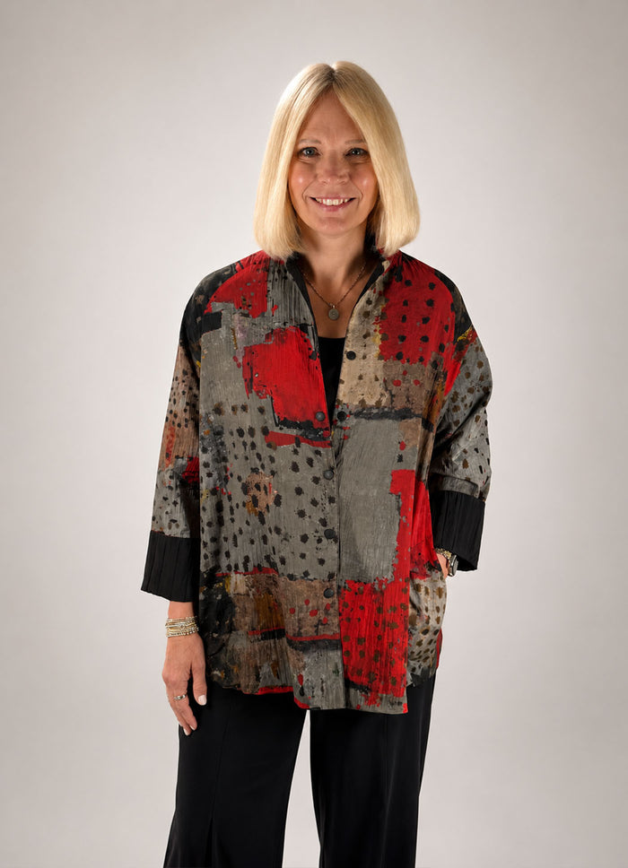 3 Potato 3/4 Sleeve Button Shirt