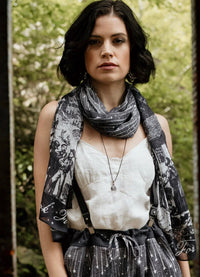 Market of Stars Stargazer Bohemian Scarf with Falling Stars