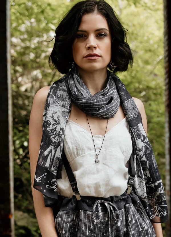 Market of Stars Stargazer Bohemian Scarf with Falling Stars