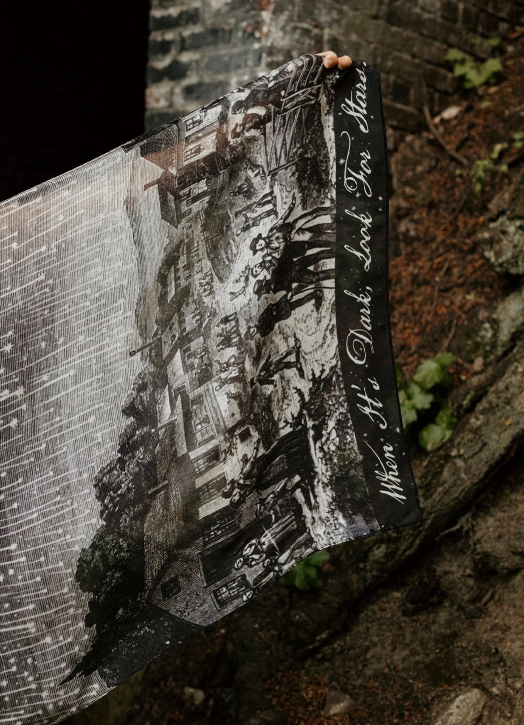 Market of Stars Stargazer Bohemian Scarf with Falling Stars