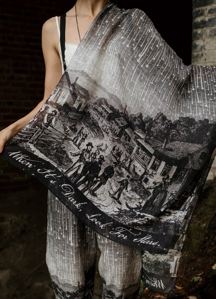 Market of Stars Stargazer Bohemian Scarf with Falling Stars