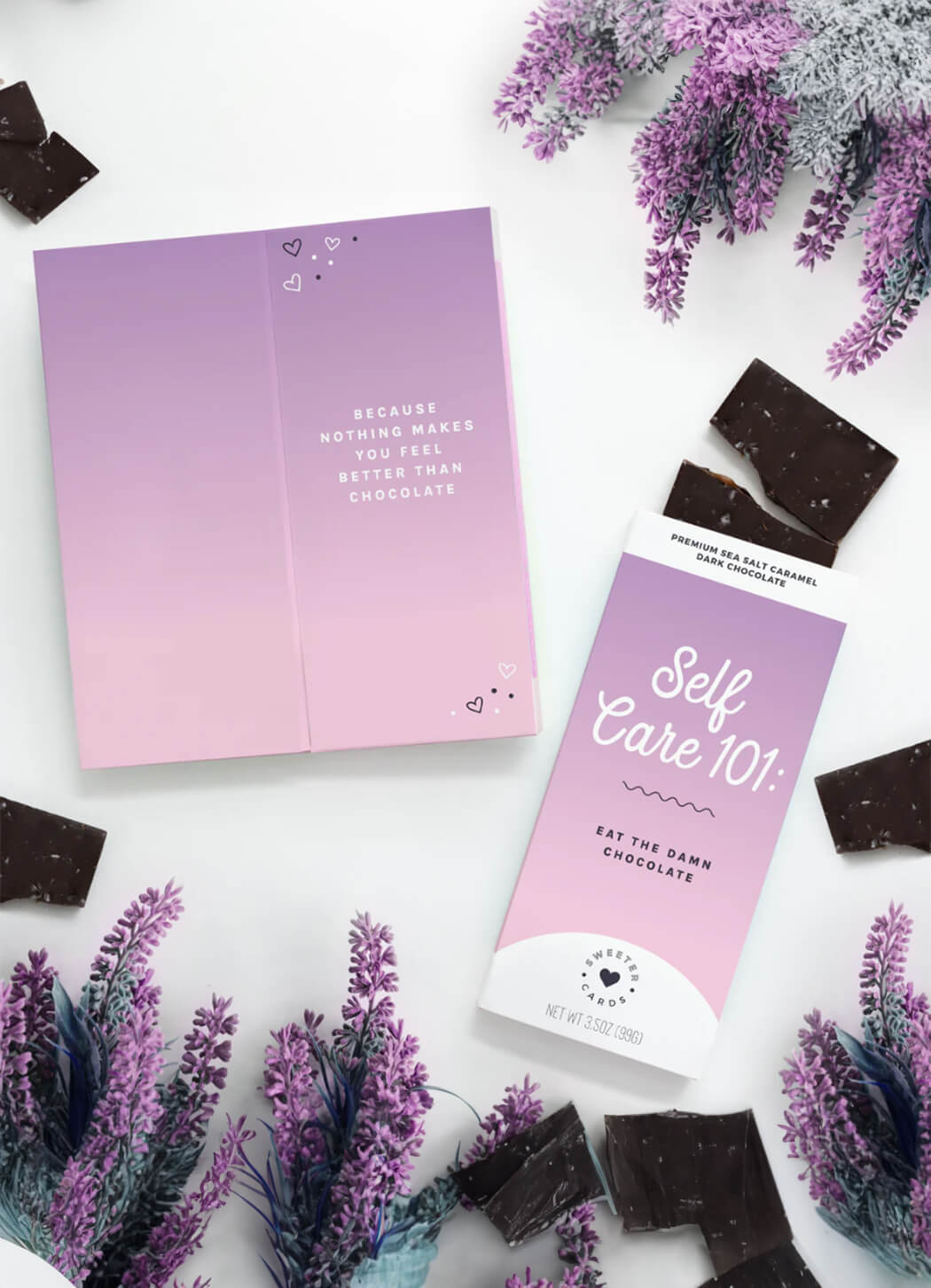 Sweeter Cards "Self Care 101" Chocolate-Bar Greeting Card