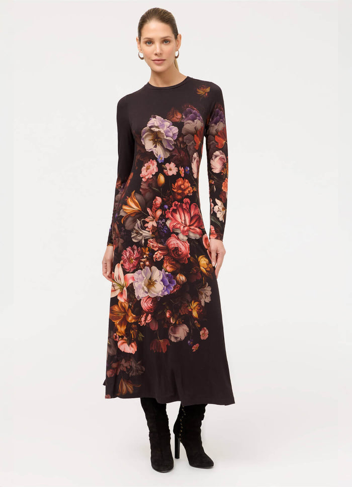 Johnny Was Janie Long Sleeve Midi Dress
