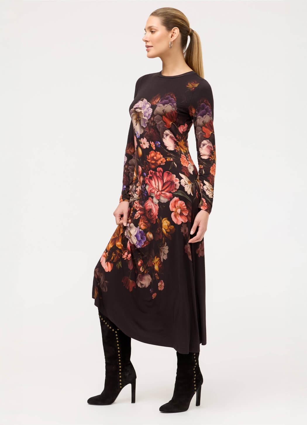 Johnny Was Janie Long Sleeve Midi Dress