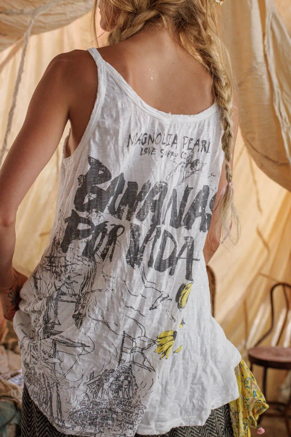 Magnolia Pearl Bannas Por Vida Lana Tank