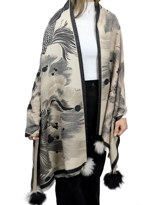 La Fiorentina Oversized Floral Print Wrap