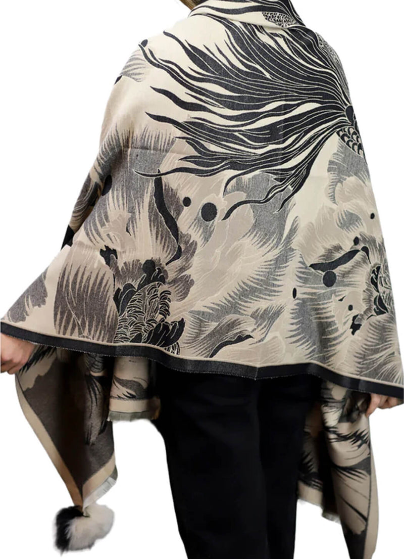 La Fiorentina Oversized Floral Print Wrap
