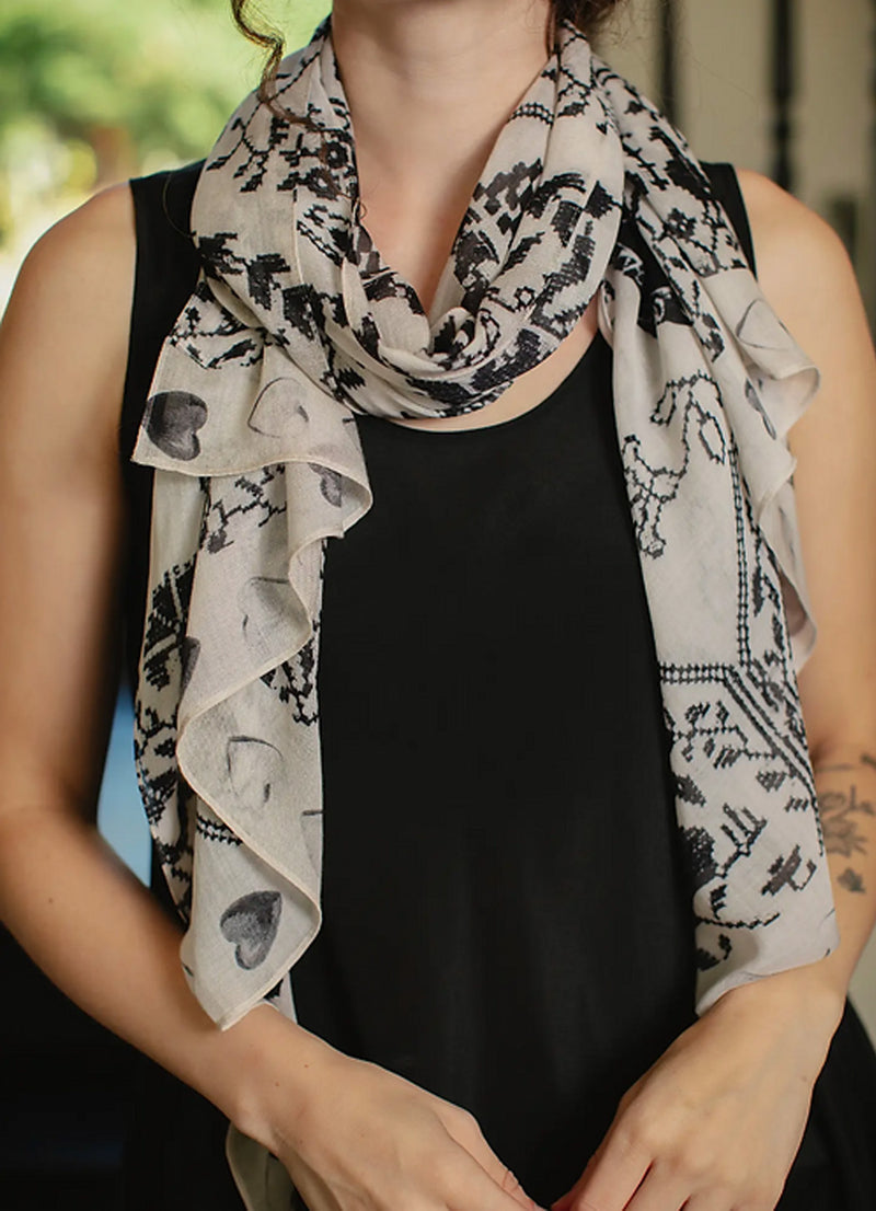 Market of Stars Token of Love Printed Bamboo Scarf