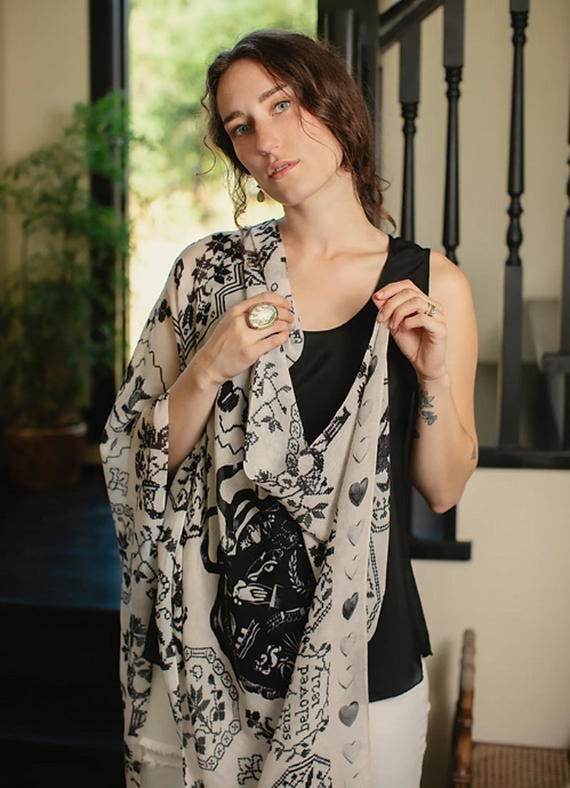 Market of Stars Token of Love Printed Bamboo Scarf