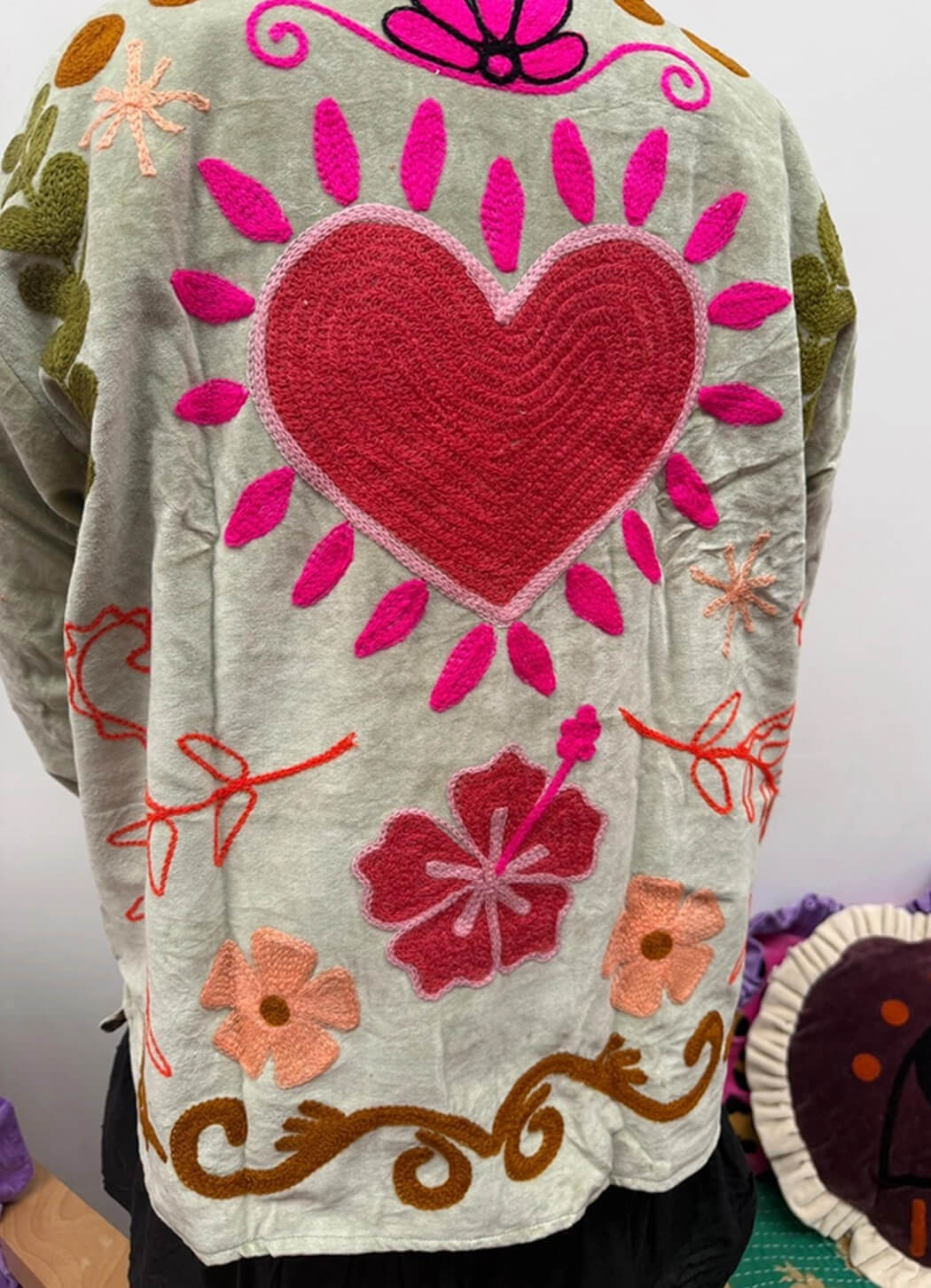 ToutVintage Velvet Heart Mint Jacket