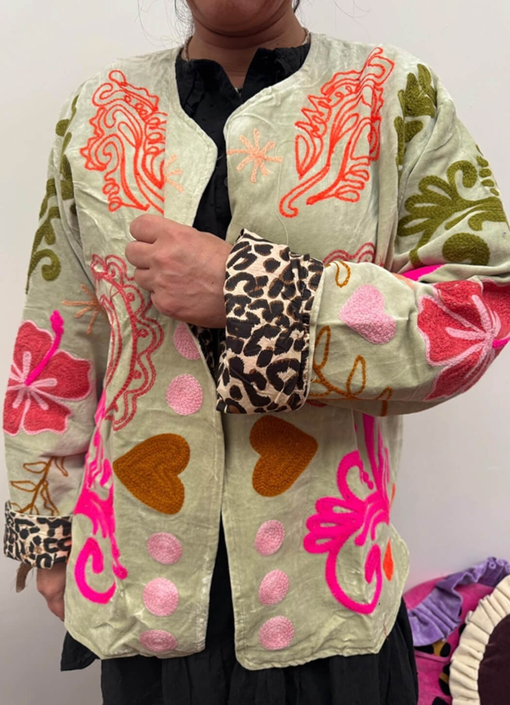 ToutVintage Velvet Heart Mint Jacket