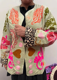 ToutVintage Velvet Heart Mint Jacket