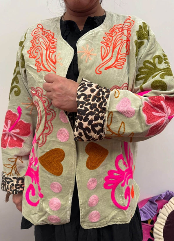 ToutVintage Velvet Heart Mint Jacket