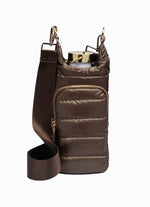 WanderFull Chocolate Brown Shiny HydroBag with Solid Strap